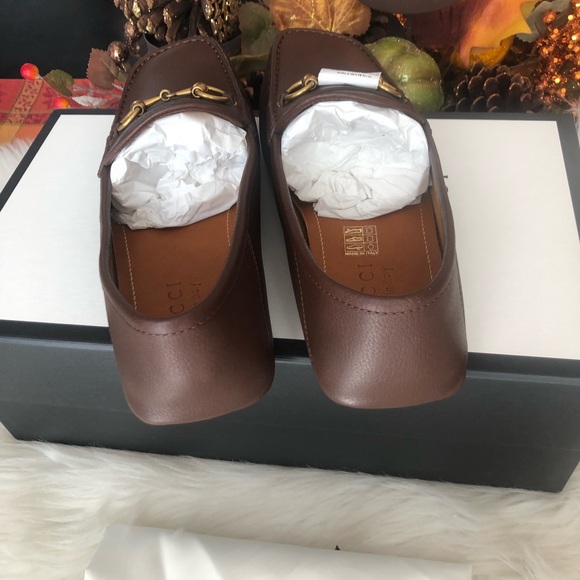 Men’s Gucci Hebron Brown Leather Horsebit Drivers/Loafer size 7 - Picture 5 of 10